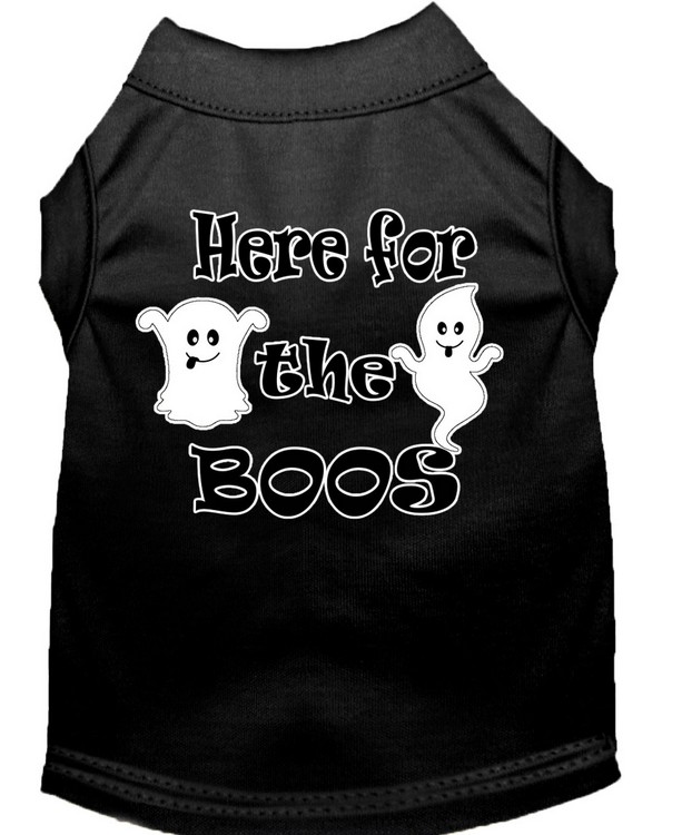 Here for the Boos Screen Print Dog Shirt Black Med